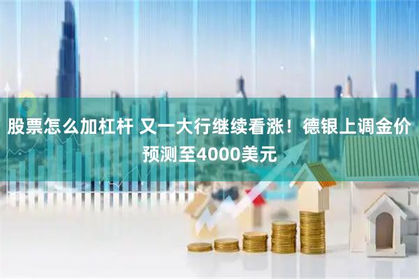 股票怎么加杠杆 又一大行继续看涨！德银上调金价预测至4000美元
